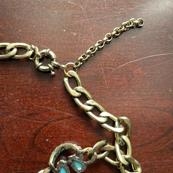 Jcrew tortoise turquoise statement necklace NEW - Picture 5 of 6